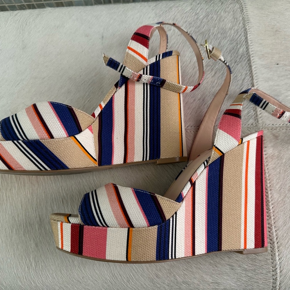 Kate Spade Colorful Striped Wedge Sandals